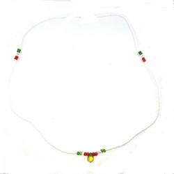 Collar blanco de joyería étnica africana Massai Pearls