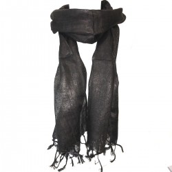 Bufanda lin bufanda india negra Cheich Natural