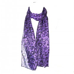 Polyester Leopard Violet Mode Chic scarf