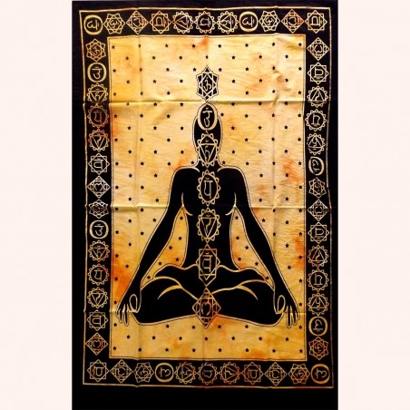 Tenture 7 Chakras Body Energy Meditación budismo