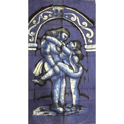 Blue Kama Sutra Batik Hanging.