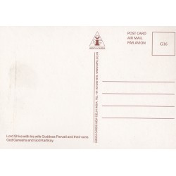 Postkarte Parvati Shiva Kartikay Ganesh