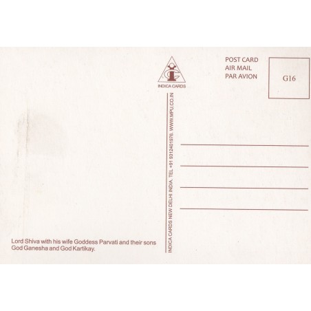 Postkarte Parvati Shiva Kartikay Ganesh