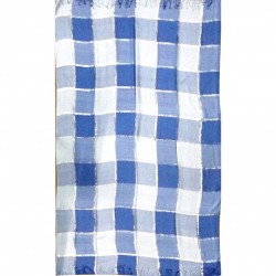 Silver Blue Shawl Giant Scarf Long Plaid Etole India