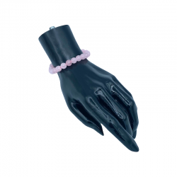 Bracciale in pietra di quarzo rosa per amore.