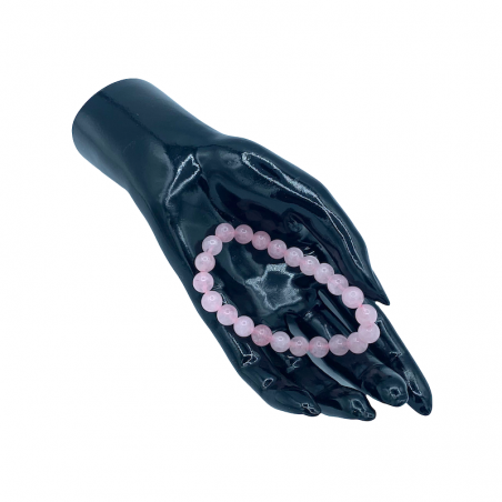 Bracelet en boule de quartz rose.