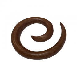 Piercing en espiral de madera de sawo