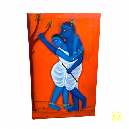Pintura de Radha y Krishna el pastor
