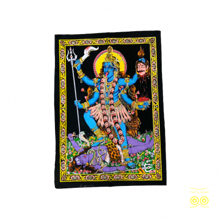 Tapiz de la Deidad Kali India Diosa de la Destrucción.