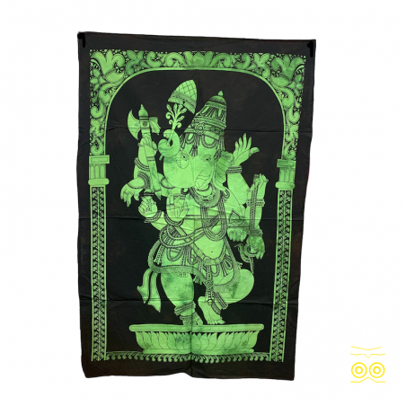 Impiccagione verde della divinità Ganesh che balla.