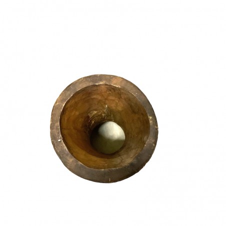 Wooden shell for African djembe.