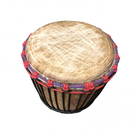 Afrikanische Djembe-Decke aus Holz.