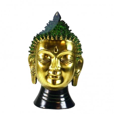 Testa di Buddha in bronzo Buddismo Divinità