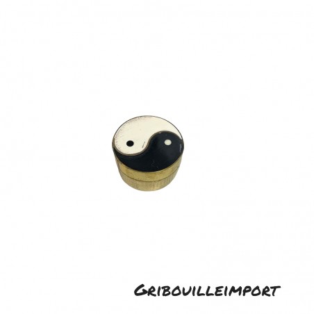 Goldene Yin Yang Metalldose.