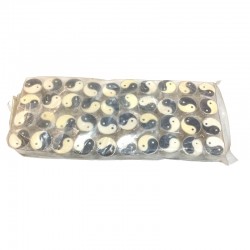 Lot of 40 yin yang boxes in silver metal.
