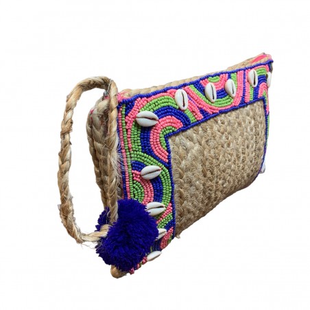 Cartera de sisal de estilo bohemio.