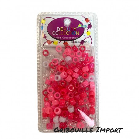 Perline rosa per trecce di capelli per bambini.