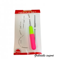 Accessori per tessitura, gancio e aghi.