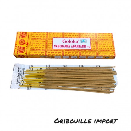 Incienso de yoga espiritual natural Goloka Agarbathi Nag Champa