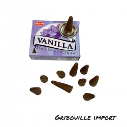 Incense cones with vanilla fragrance.