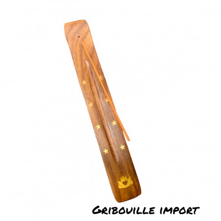 Porta incienso de madera con forma de flor de loto para varitas.