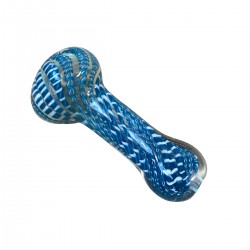 Pipa in vetro soffiato blu per cannabis e cbd.