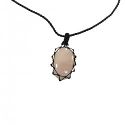 Colgante de piedra de cuarzo rosa