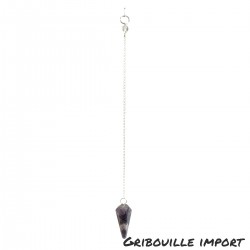 Faceted amethyst stone pendulum.