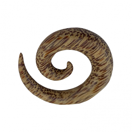 12 mm Piercing en espiral de madera de coco