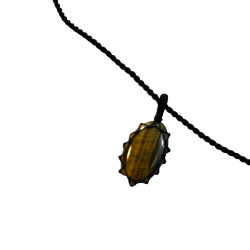Medaillion pendentif en pierre oeil de tigre