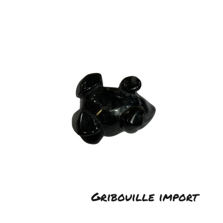 Dessous de grenouille en pierre verte jade du Canada.