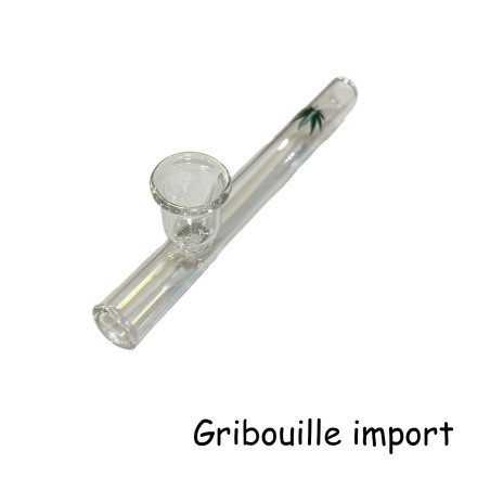 Gerade Glaspfeife aus Cannabisblättern