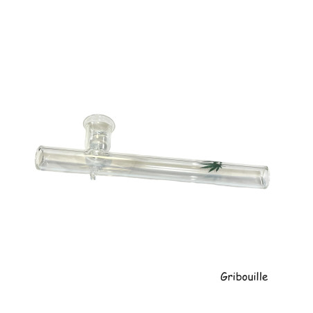 Gerade Glaspfeife aus Cannabisblättern