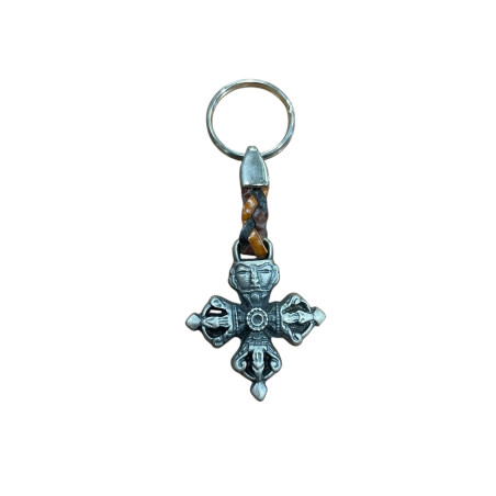 Porte clés dorge en métal et cuir