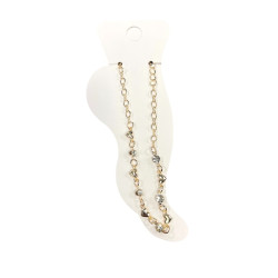 Tobillera de metal dorado con corazones de strass