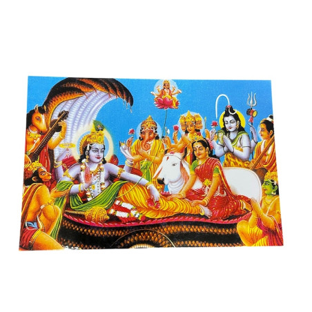 Carte Postale de Lord Vishnu et Lakshmi.
