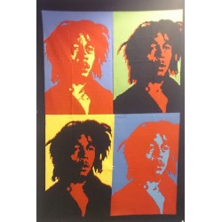 Batik Bob Marley Tenture Poster Fabric Image Reggae Rasta