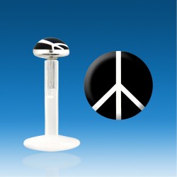 Labret bio plástico plata 1.2 mm paz amor amor piercing rápido 48 H