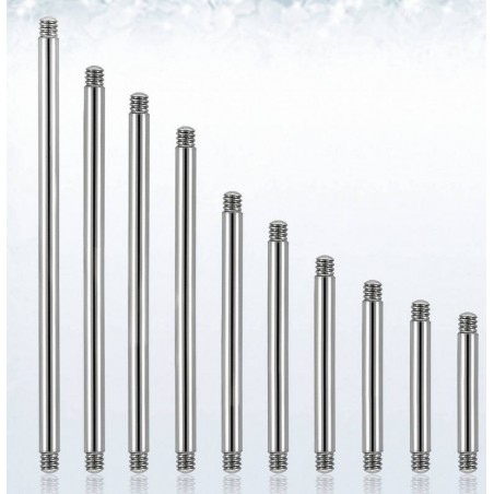 Barra de acero quirúrgico 1,2 mm de largo joyería cuerpo Tige Lote
