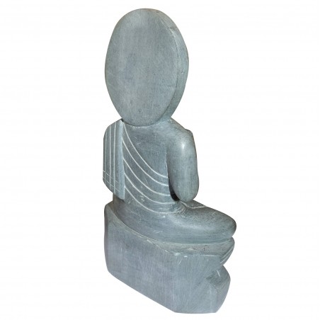 Statue Sculpture Bouddha Pierre Grès Inde Meditation Unique  Bouddhisme 