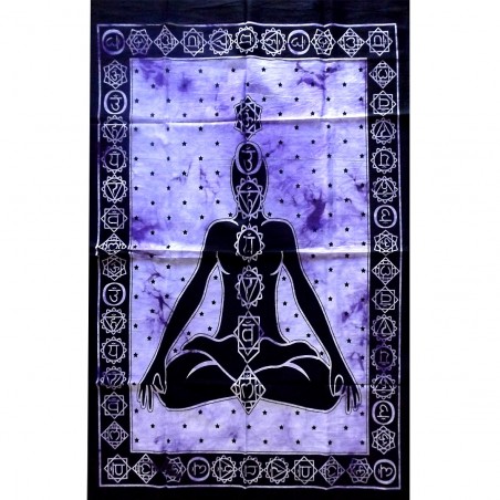 Tenture 7 Chakras Body Energy Buddhist Buddhism Meditation Representation