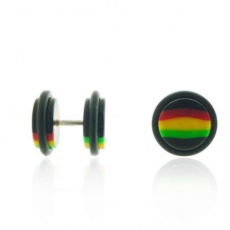Fake Plug Rasta Piercing Ohr Schmuck Marley Reggae Schnallen